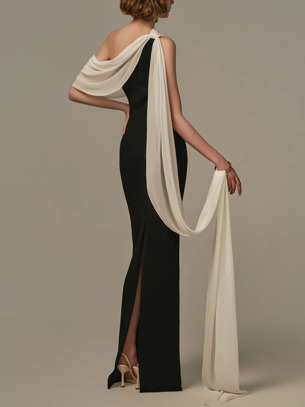 Elegant Two Tone Evening Gown  - Formal Gala Wear Women review and price