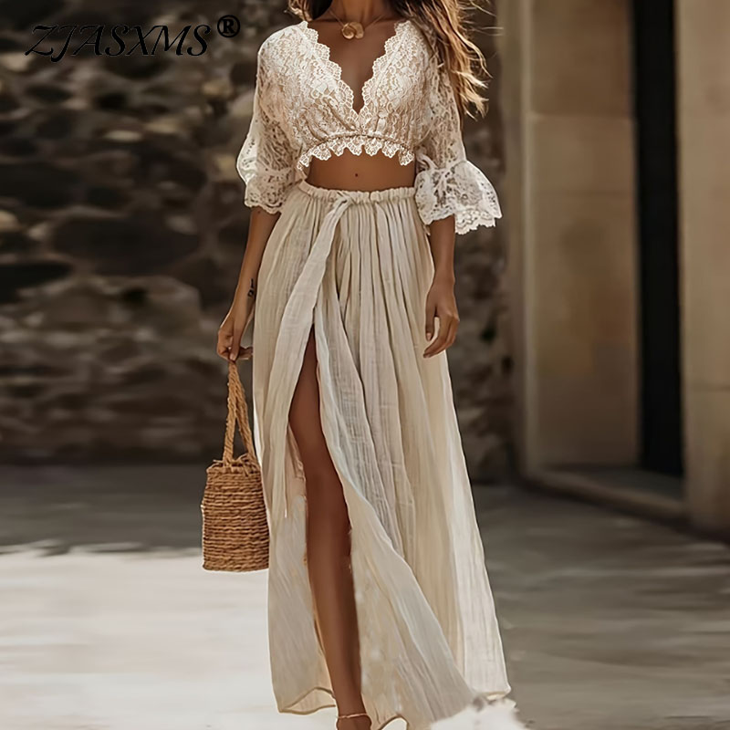 Womens Bohemian Lace Two Piece - Woman Formal Wear review and price