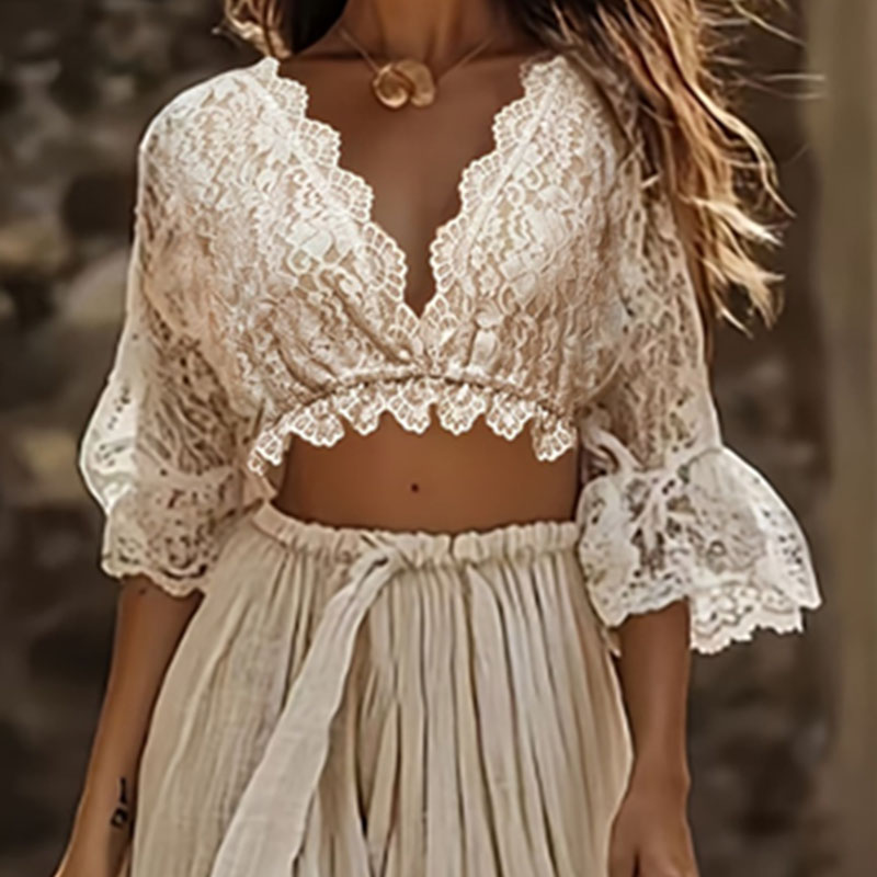 Womens Bohemian Lace Two Piece - Woman Formal Wear review and price