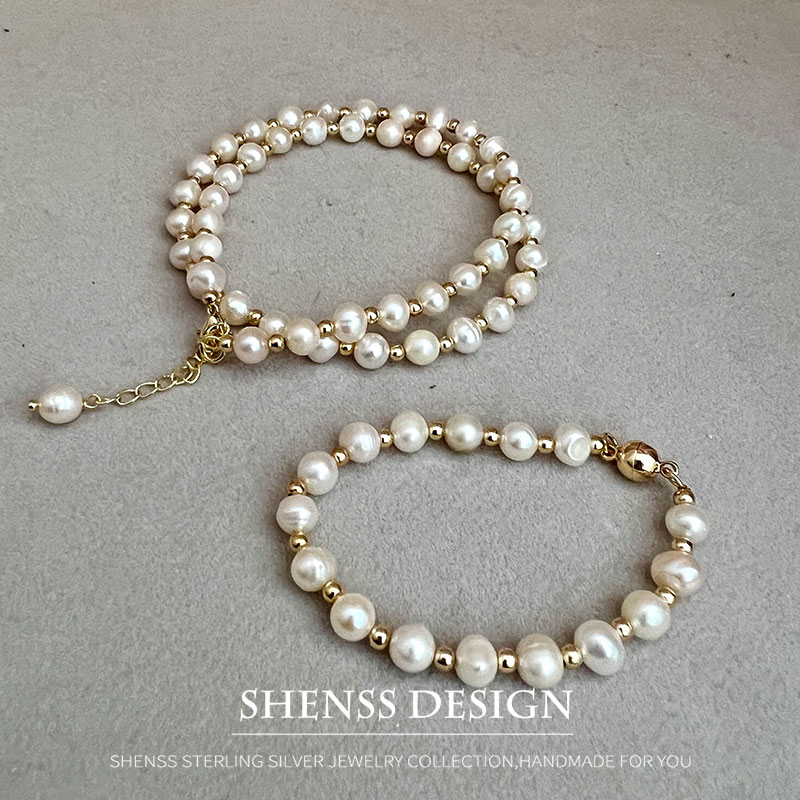 Classic Temperament Natural 5- - Pearl Necklace Set review and price