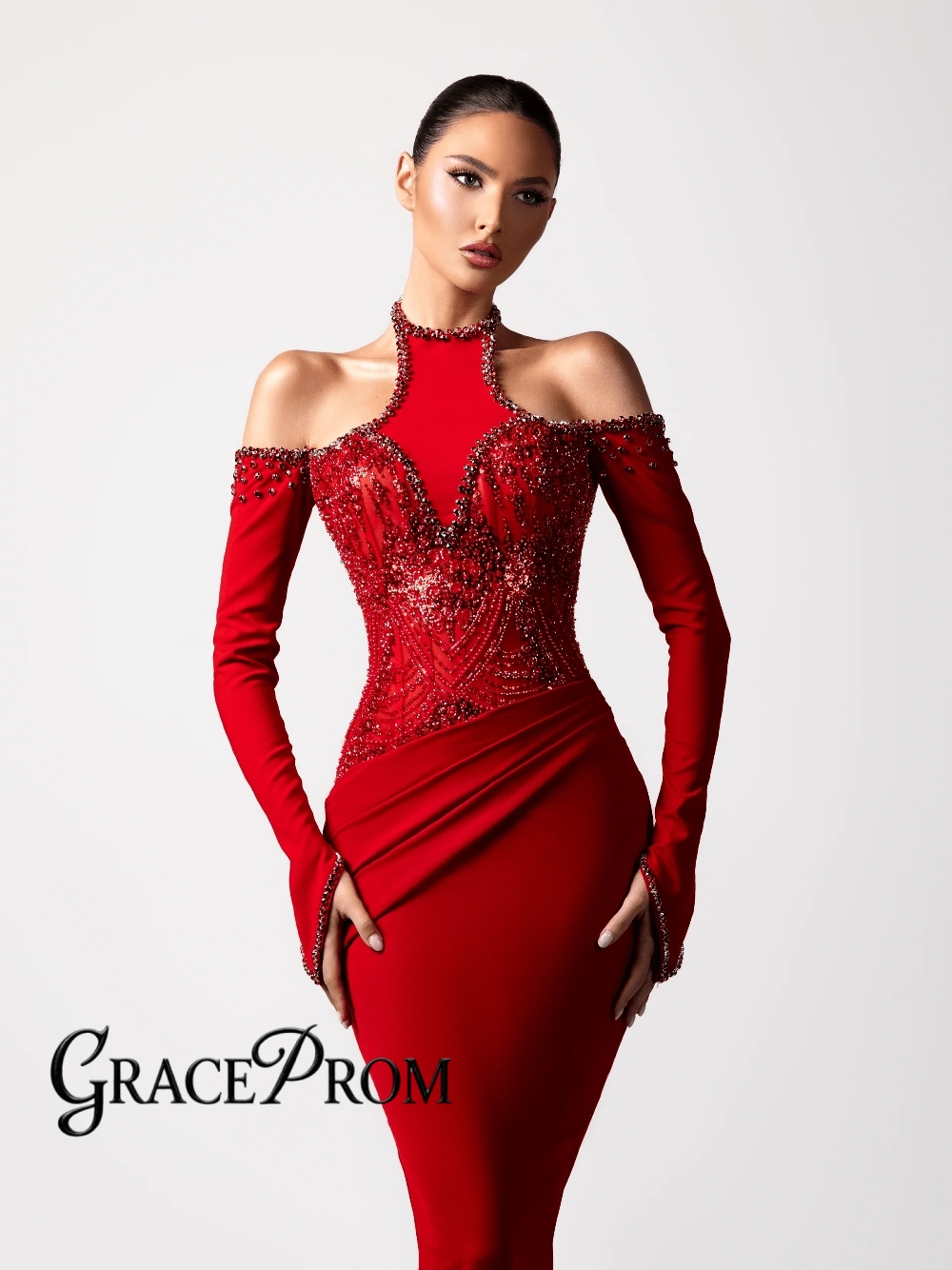 Red Sexy Halter Evening Dress  - Formal Gala Wear Women review and price