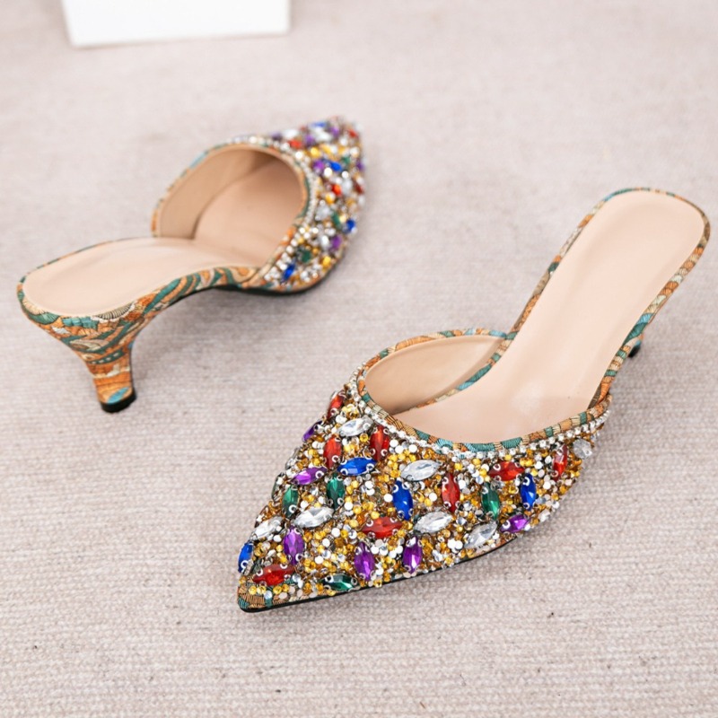 Luxury Rhinestone Kitten Heel  - Kitten Heel Women review and price