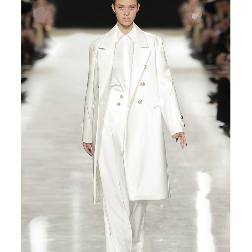 Luxurious Satin White Women's  - Trench Coat Formal review and price