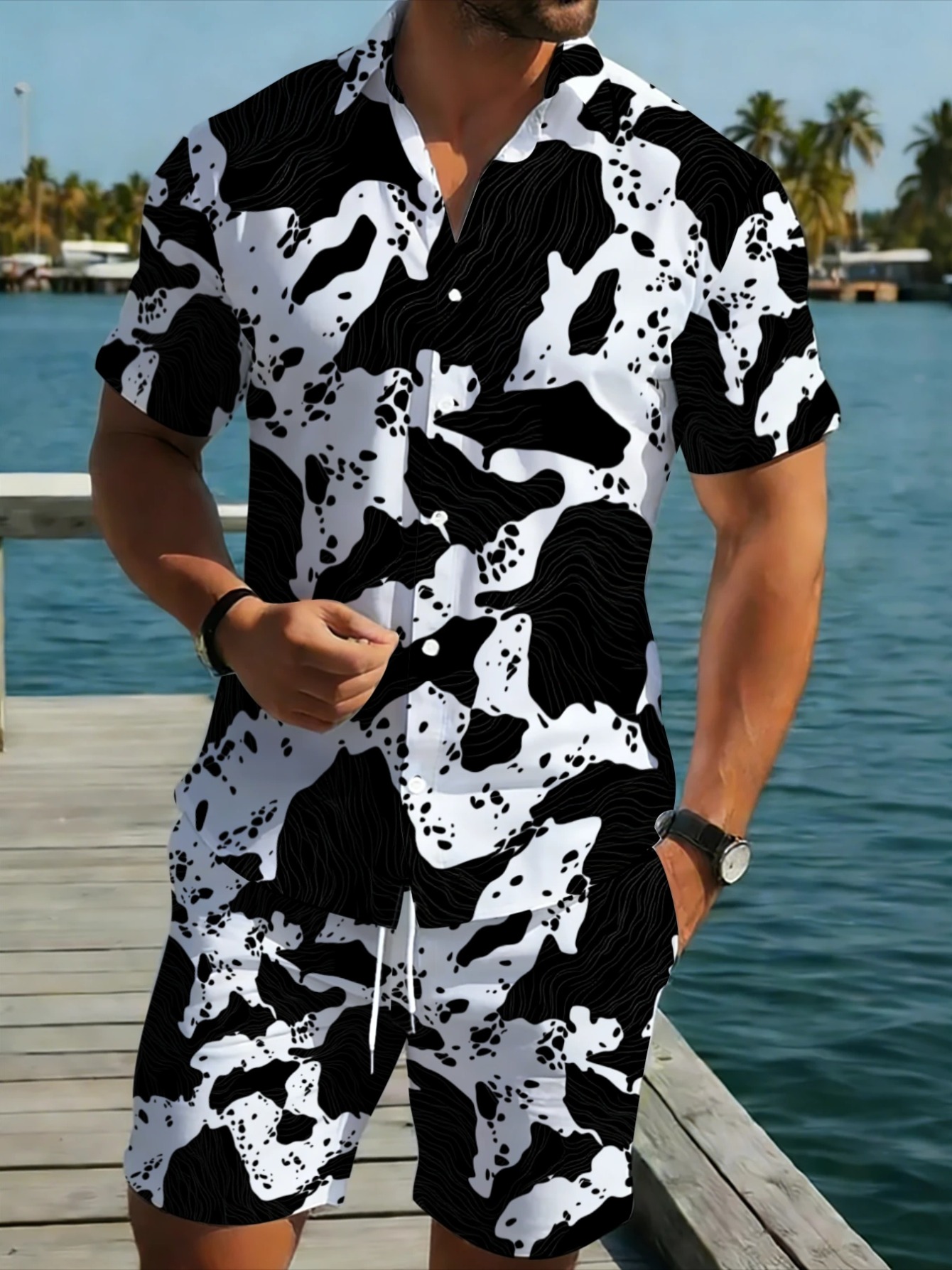 Monochrome Abstract Camouflage - Monochrome Suit Set review and price