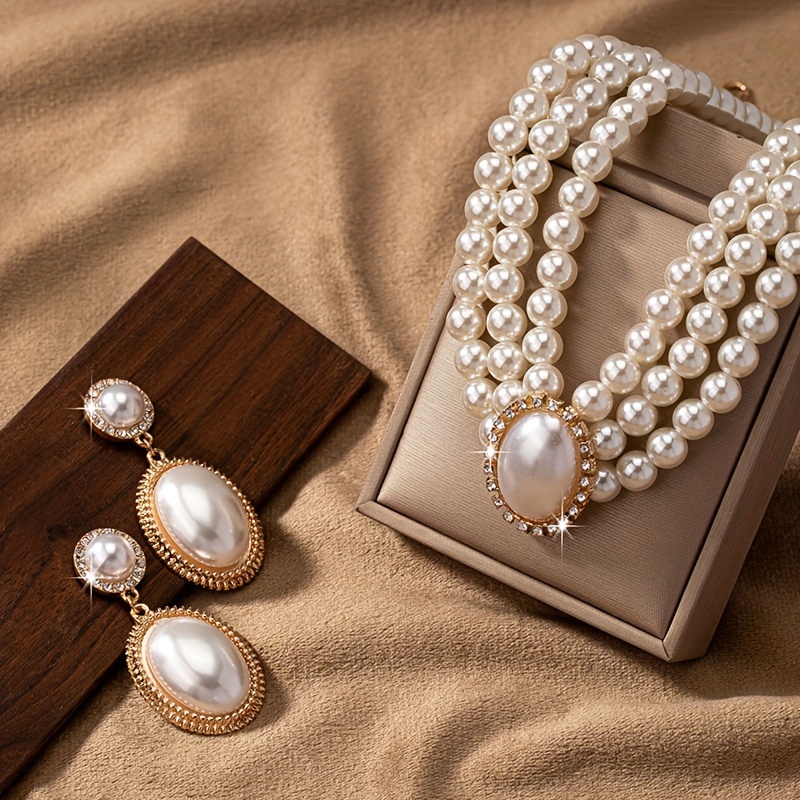 stylish Imitation Pearl neckla - Pearl Necklace Set review and price