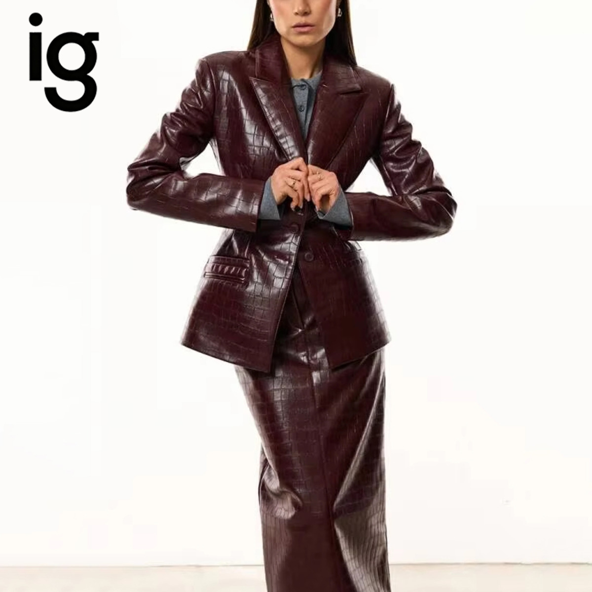 IG Women Burgundy Croc Faux Le - Woman Formal Wear review and price