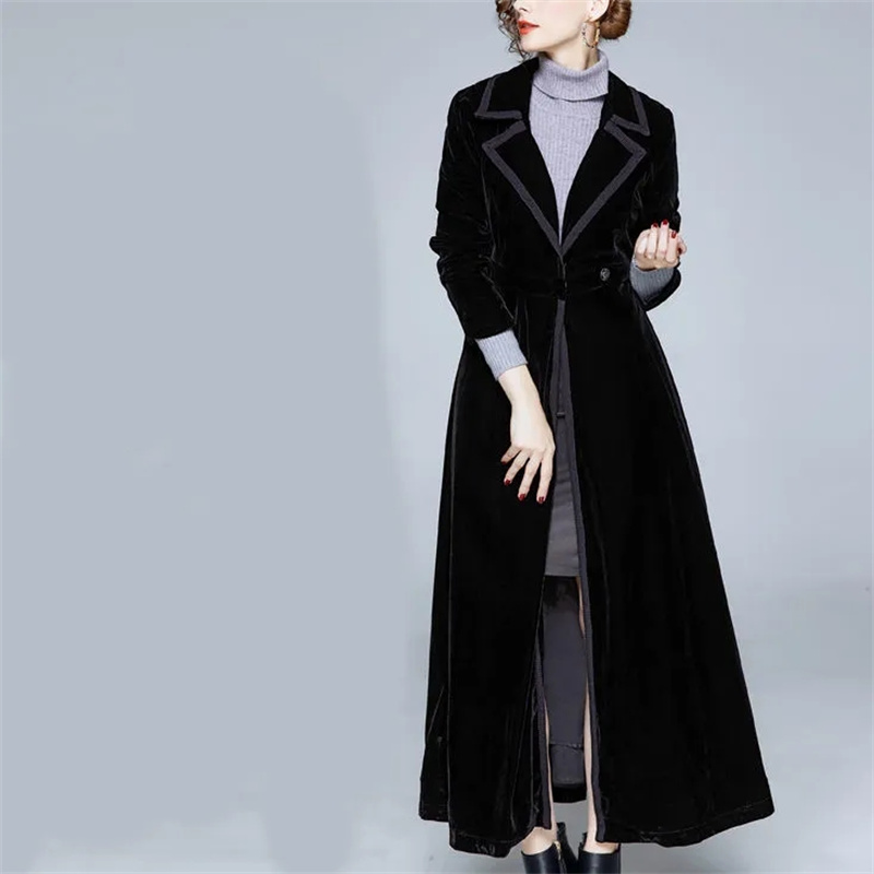 Golden Velvet Long Windbreaker - Trench Coat Formal review and price