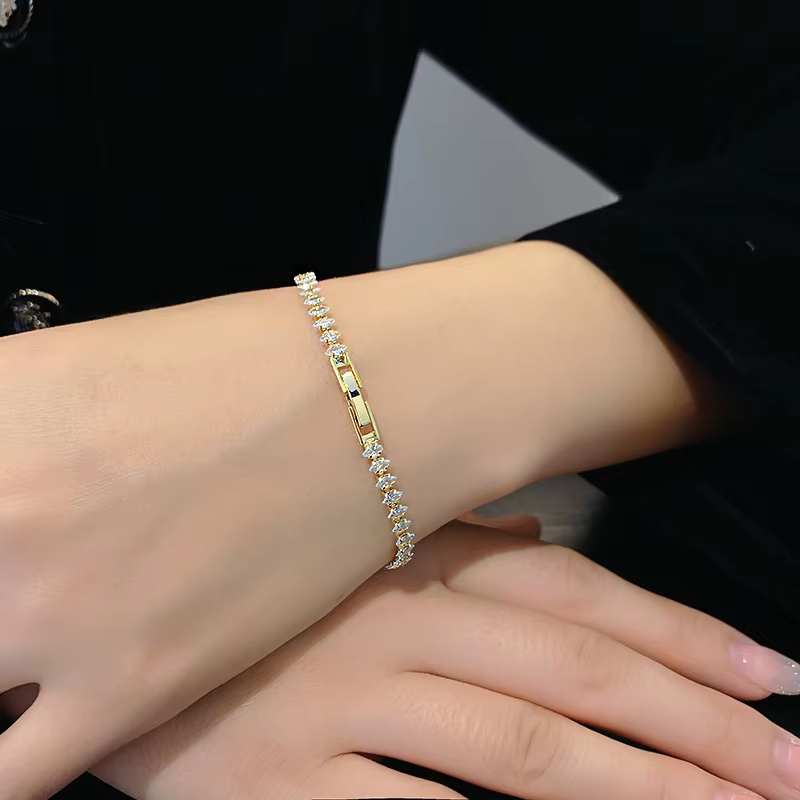 Dainty Gold CZ Bracelet – Wome - Formal Gala Wear Women review and price
