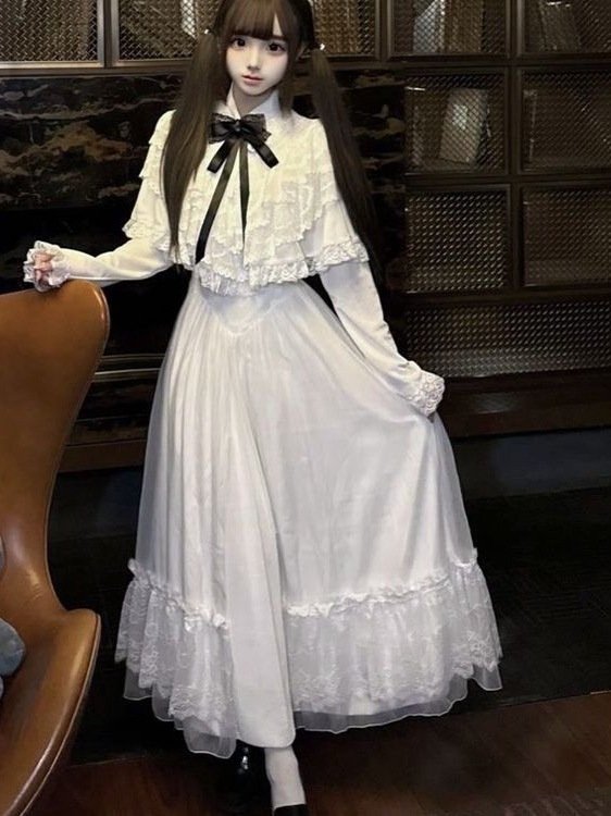 Japanese Short Sleeve Bow Lace - Woman Formal Wear review and price