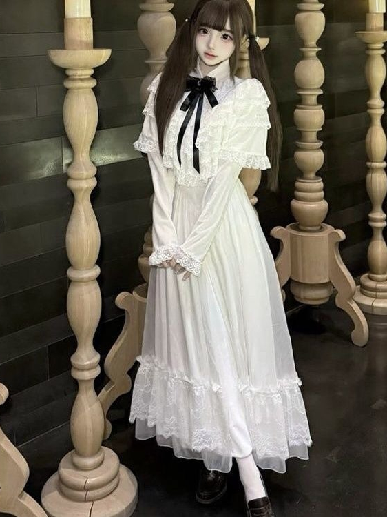 Japanese Short Sleeve Bow Lace - Woman Formal Wear review and price