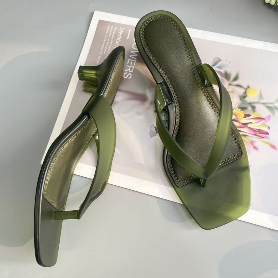 Korean Muted Tone Olive Green  - Kitten Heel Women review and price