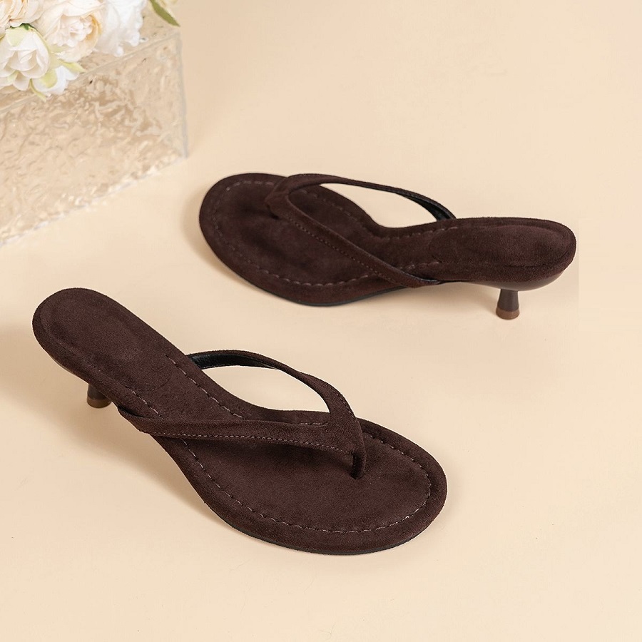 New Faux Suede Heeled Thong Sa - Kitten Heel Women review and price
