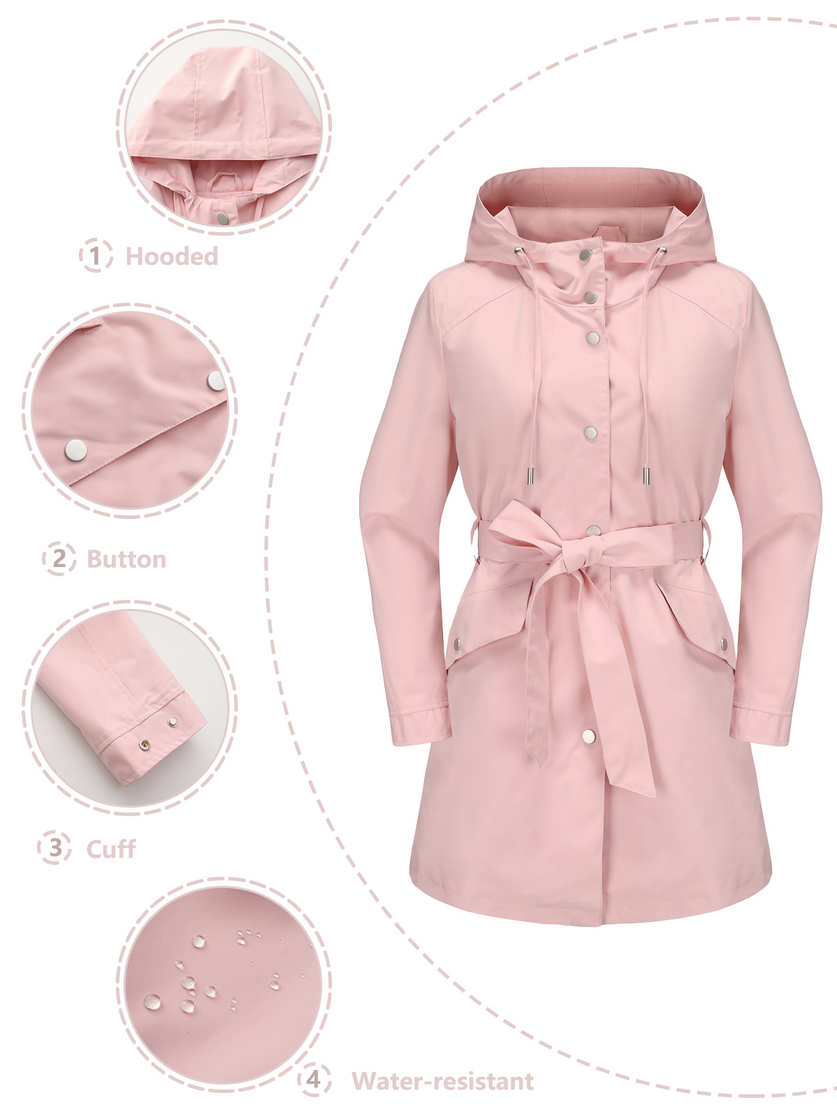 Spring Autumn New Hooded Water - Trench Coat Formal review and price