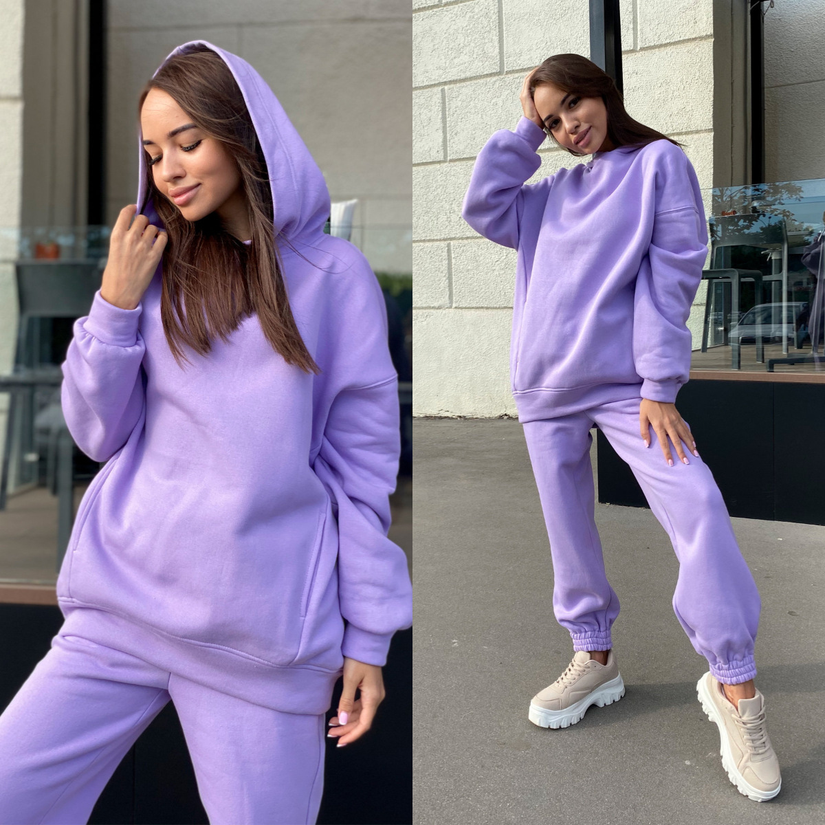 Monochrome Hooded Hoodie Set C - Monochrome Suit Set review and price