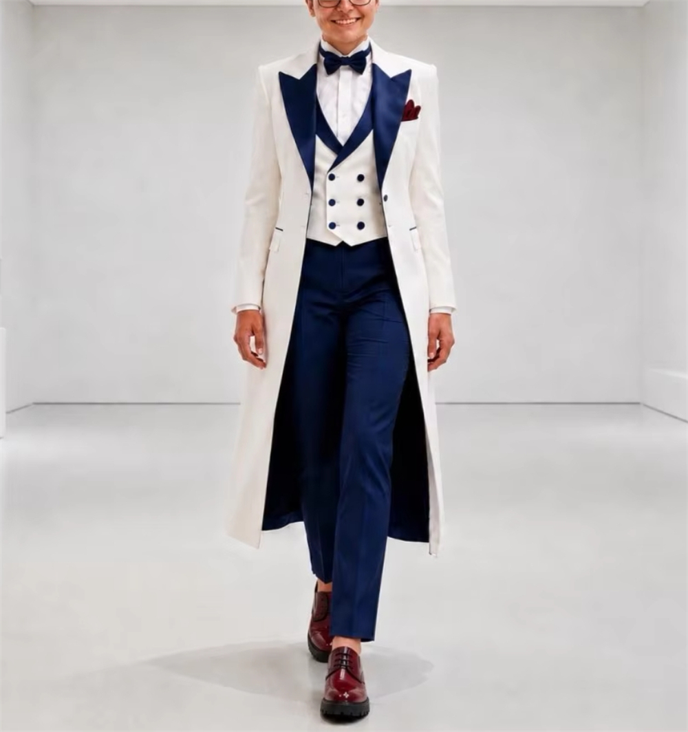 Navy Blue White Women's Jacket - Woman Formal Wear review and price
