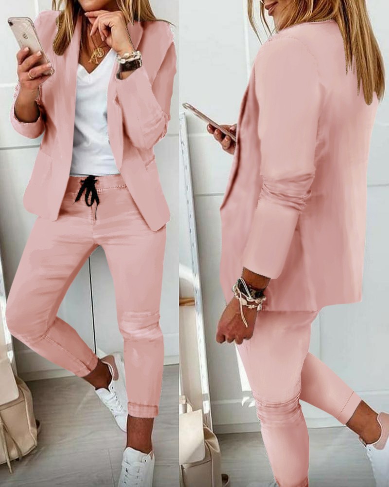 Women's Monochrome Casual Busi - Monochrome Suit Set review and price